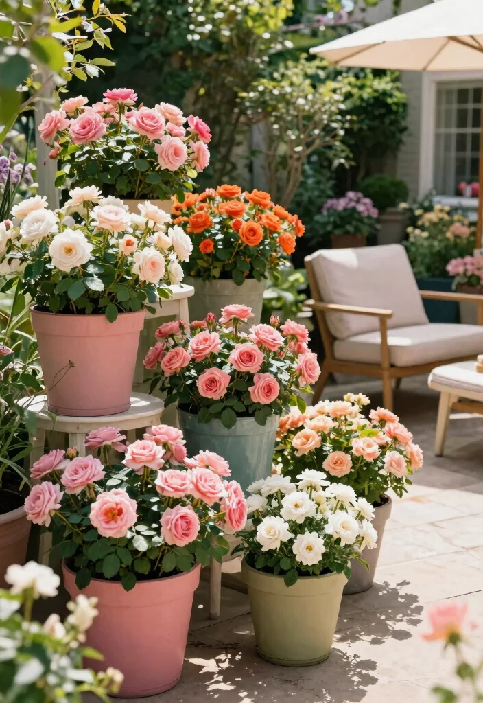 14 Rose Bed Ideas for a Lush and Beautiful Garden 5. Container Rose Gardens 0
