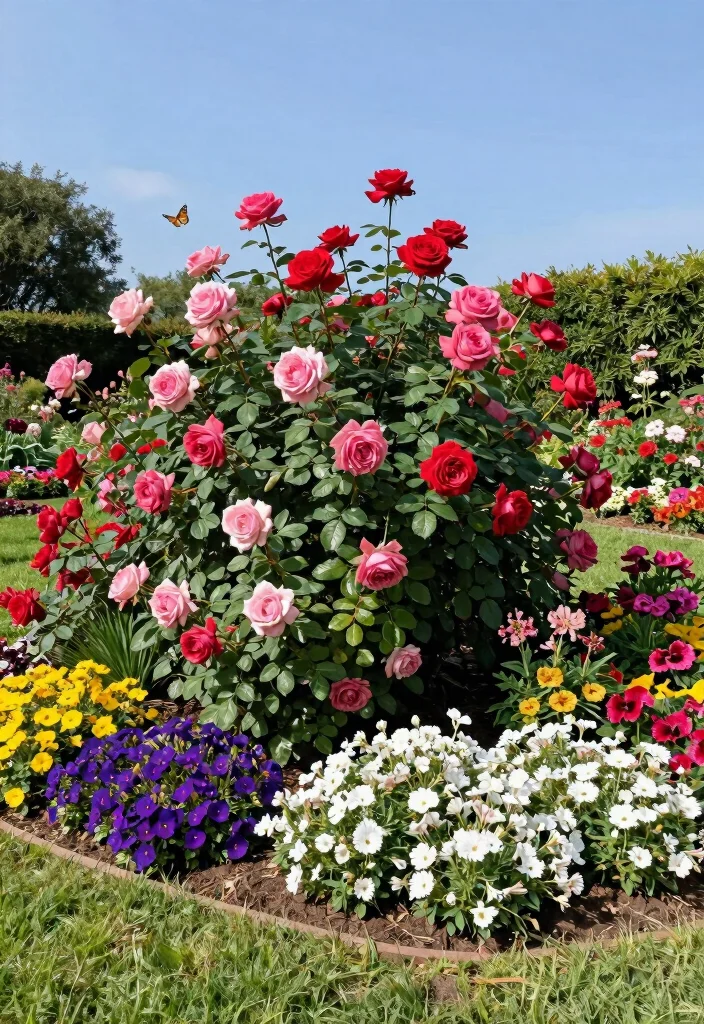 14 Rose Bed Ideas for a Lush and Beautiful Garden 6. Rose Beds in a Mixed Border 0