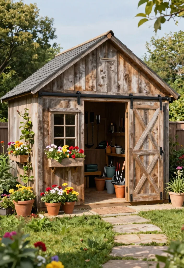 14 Storage Shed Design Ideas That Are Functional and Stylish 3. Rustic Barn Style Shed 0