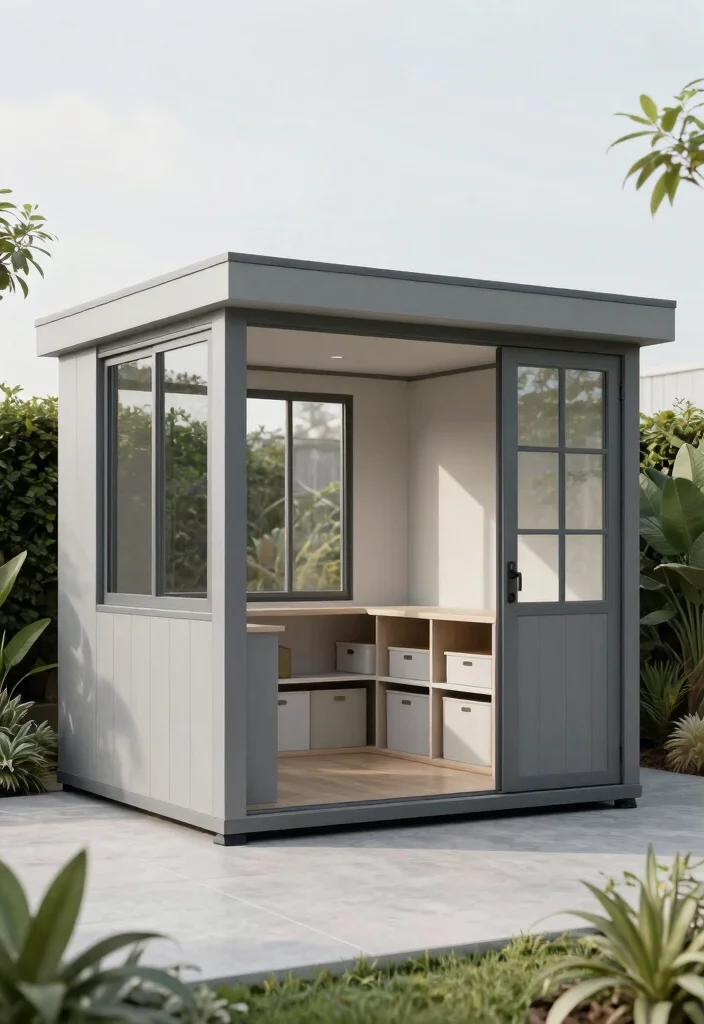 14 Storage Shed Design Ideas That Are Functional and Stylish 5. Modern Minimalist Shed 0