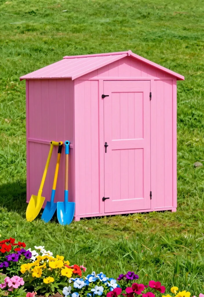 14 Storage Shed Paint Concepts to Refresh and Transform Your Yard 1. Bold and Bright Go Neon 0