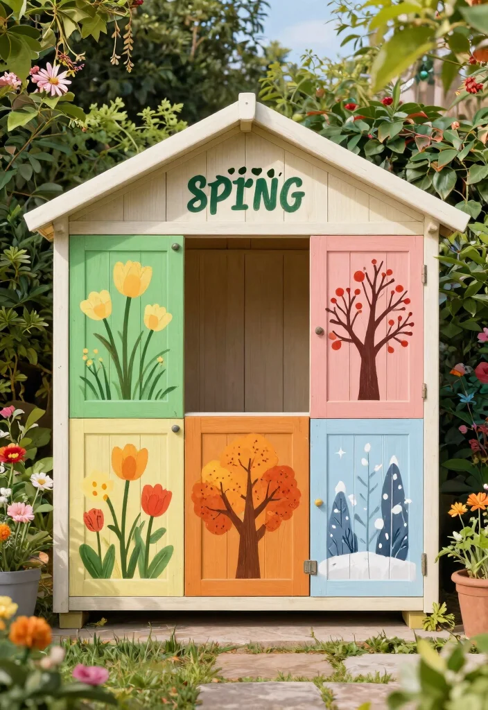14 Storage Shed Paint Concepts to Refresh and Transform Your Yard 14. Seasonal Decor Changing Colors 0