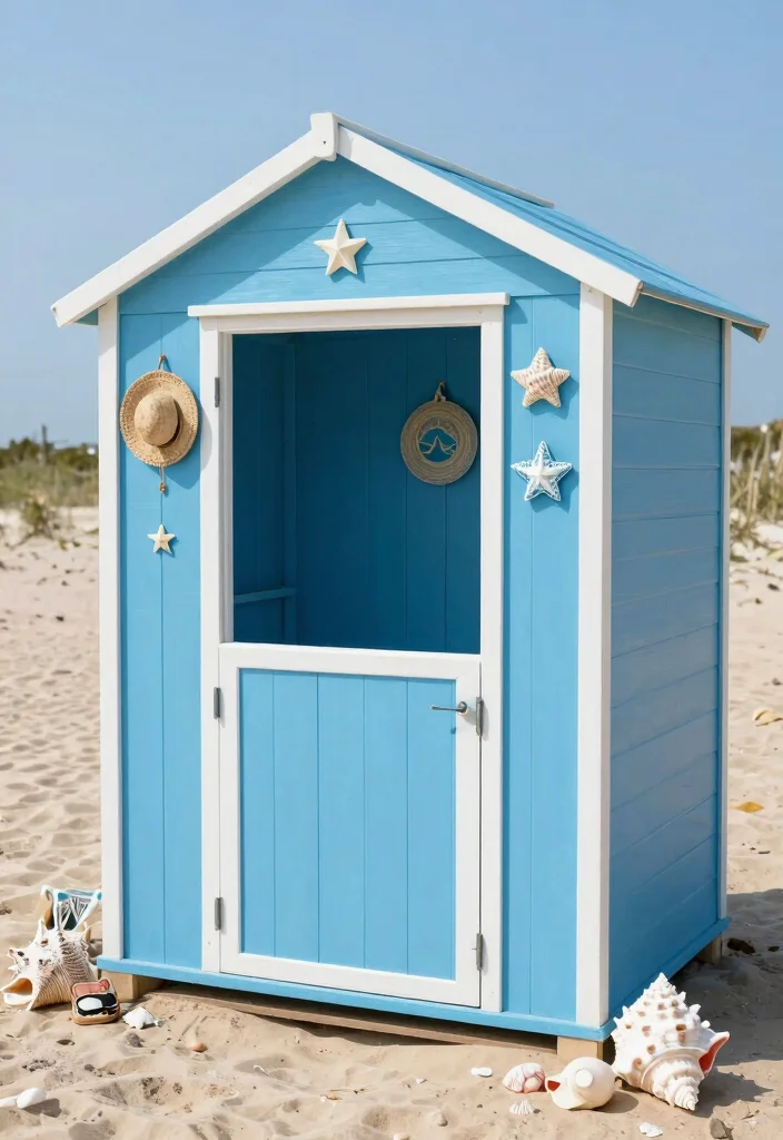 14 Storage Shed Paint Concepts to Refresh and Transform Your Yard 3. Coastal Inspiration Nautical Blues 0