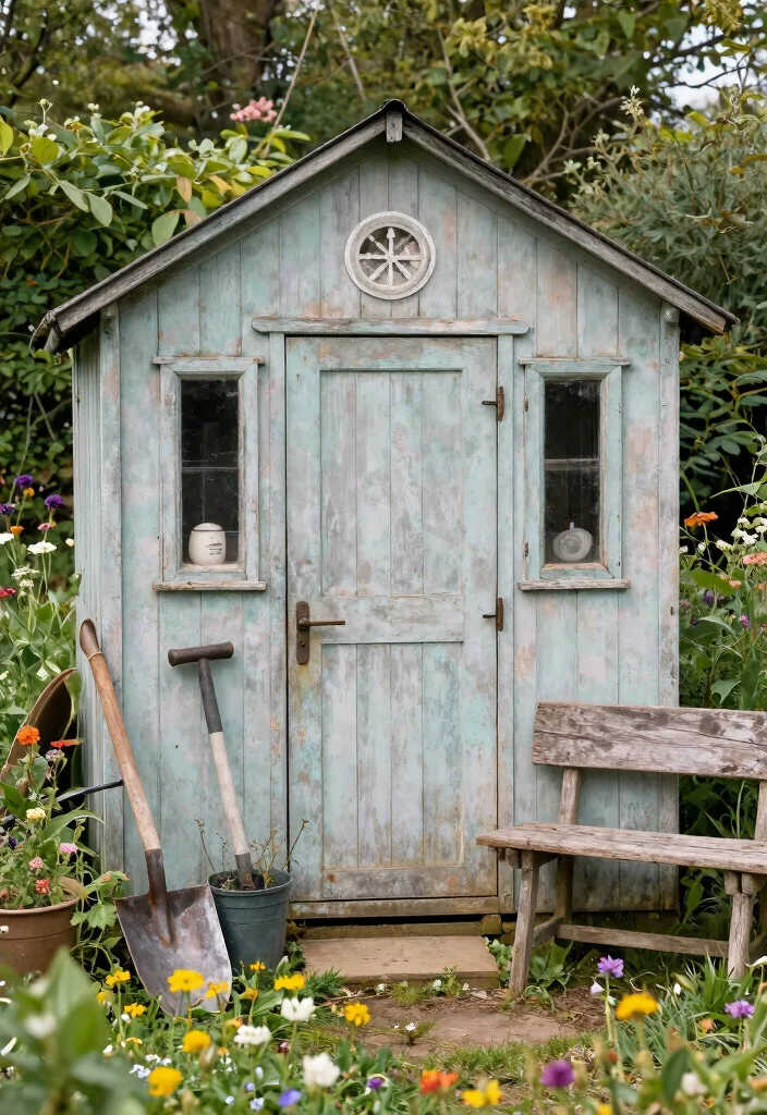 14 Storage Shed Paint Concepts to Refresh and Transform Your Yard 4. Rustic Charm Weathered Patinas 0