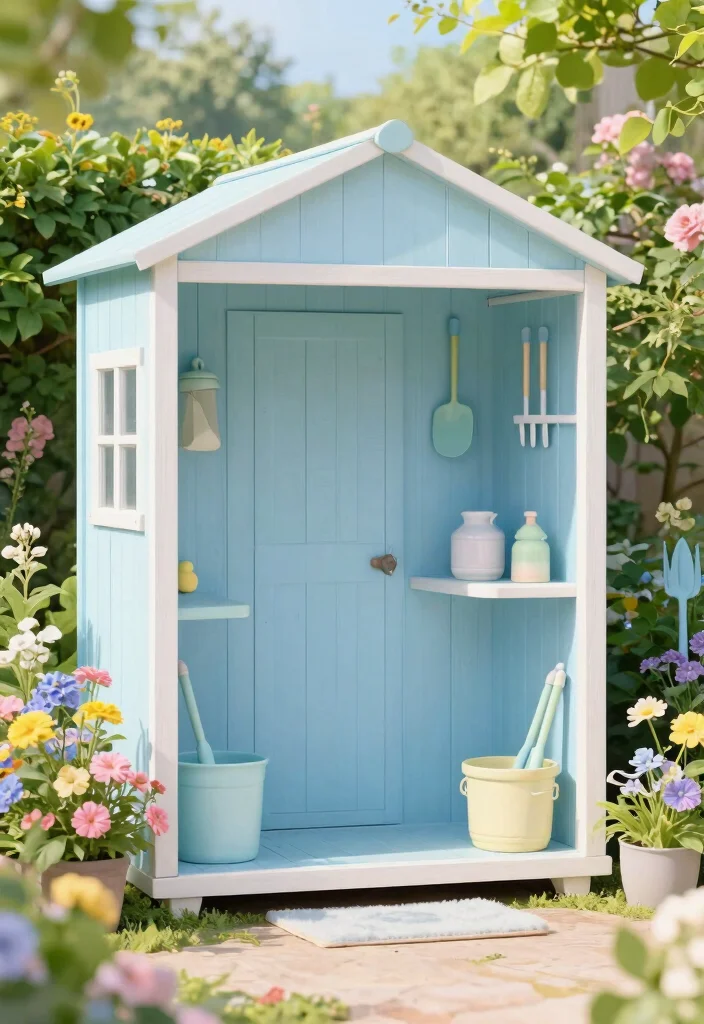 14 Storage Shed Paint Concepts to Refresh and Transform Your Yard 5. Pastel Paradise Soft Hues for Serenity 0