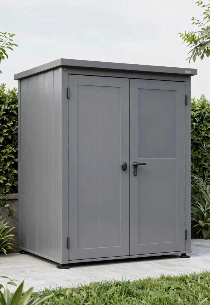 14 Storage Shed Paint Concepts to Refresh and Transform Your Yard 9. Monochromatic Magic 0
