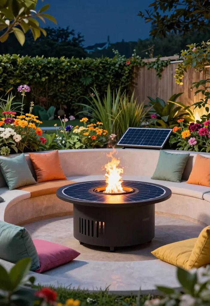 15 Backyard Fire Pit Inspirations for Cozy Outdoor Seating Areas 3. Eco Friendly Solar Fire Pit 0