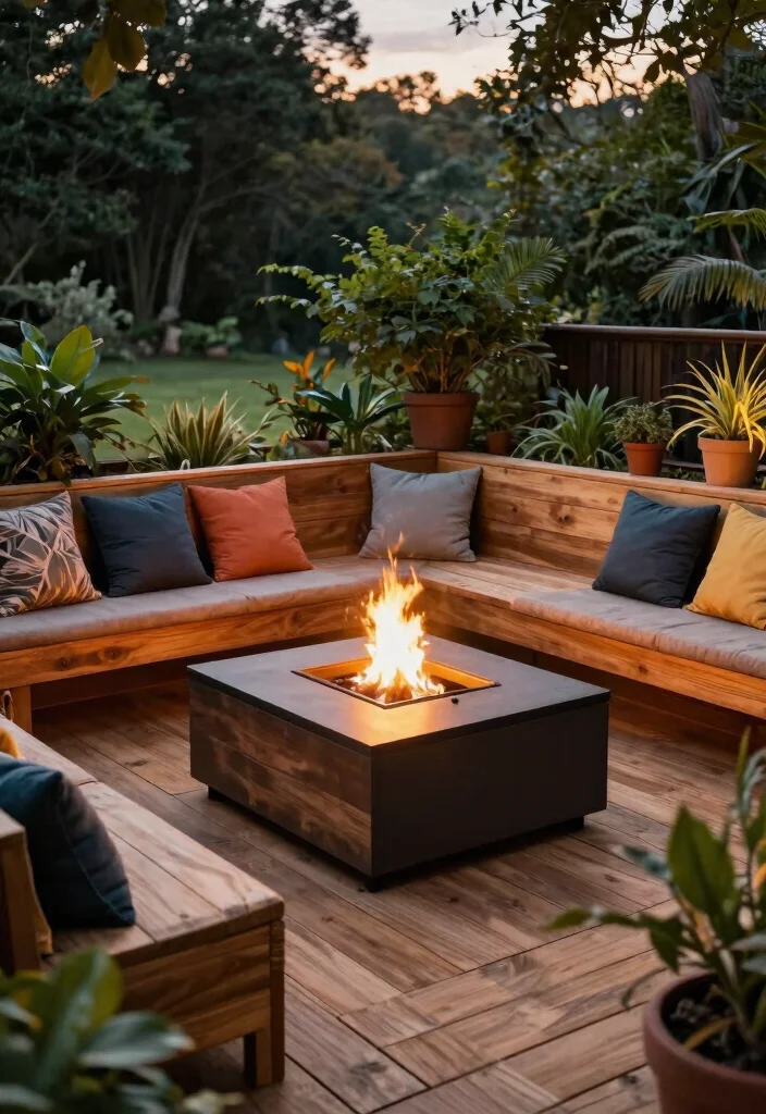 15 Backyard Fire Pit Inspirations for Cozy Outdoor Seating Areas 8. Fire Pit with Surrounding Decking 0