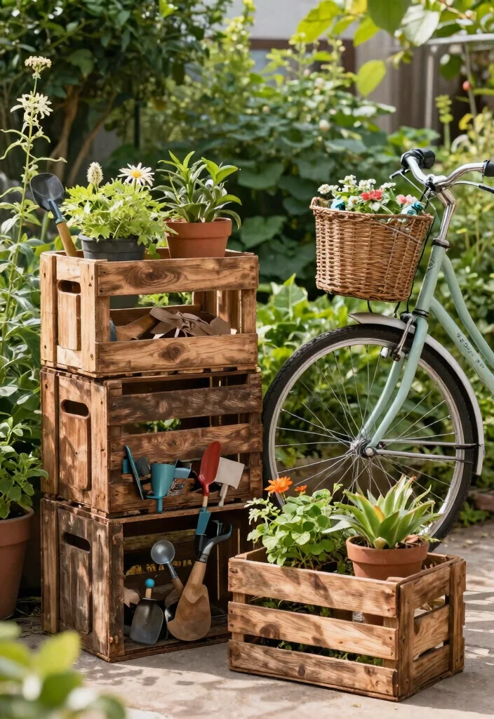 15 Bike Storage Ideas for Garages Sheds and Small Spaces 12. Bike Crates for Garden Storage 0