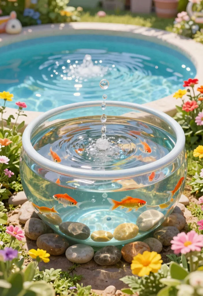 15 DIY Above Ground Pool Fountain Ideas on a Budget 12. Fishbowl Fountain 0