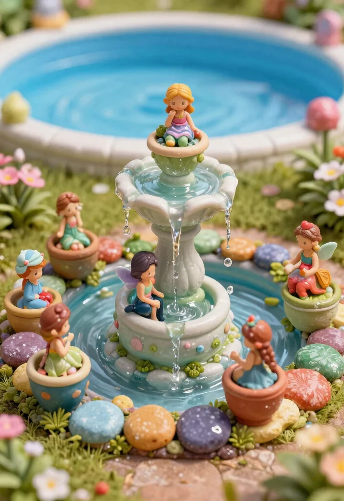 15 DIY Above Ground Pool Fountain Ideas on a Budget 8. Fairy Garden Fountain 0