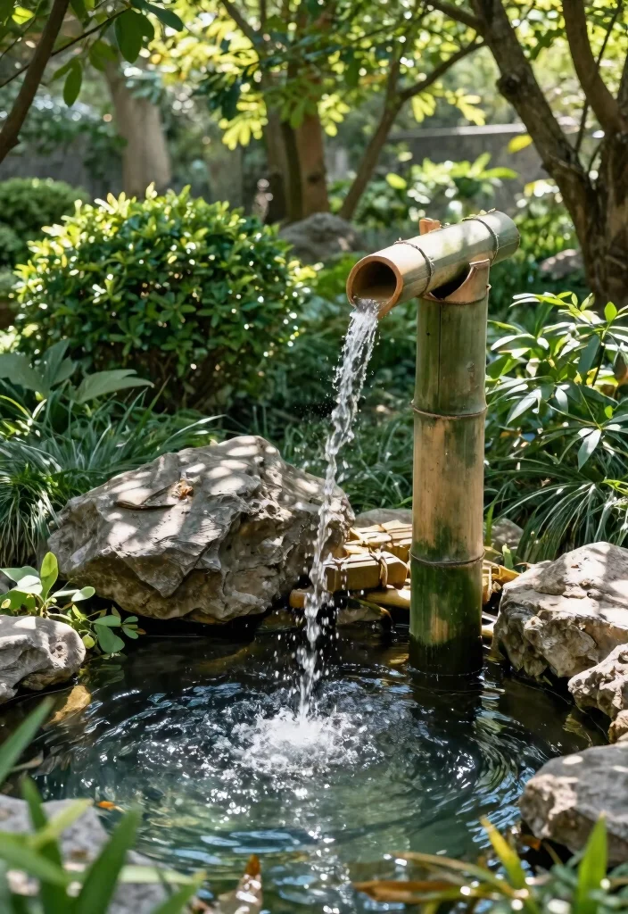 15 DIY Solar Water Feature Ideas That Need No Electricity to Run 12. Bamboo Fountain 0