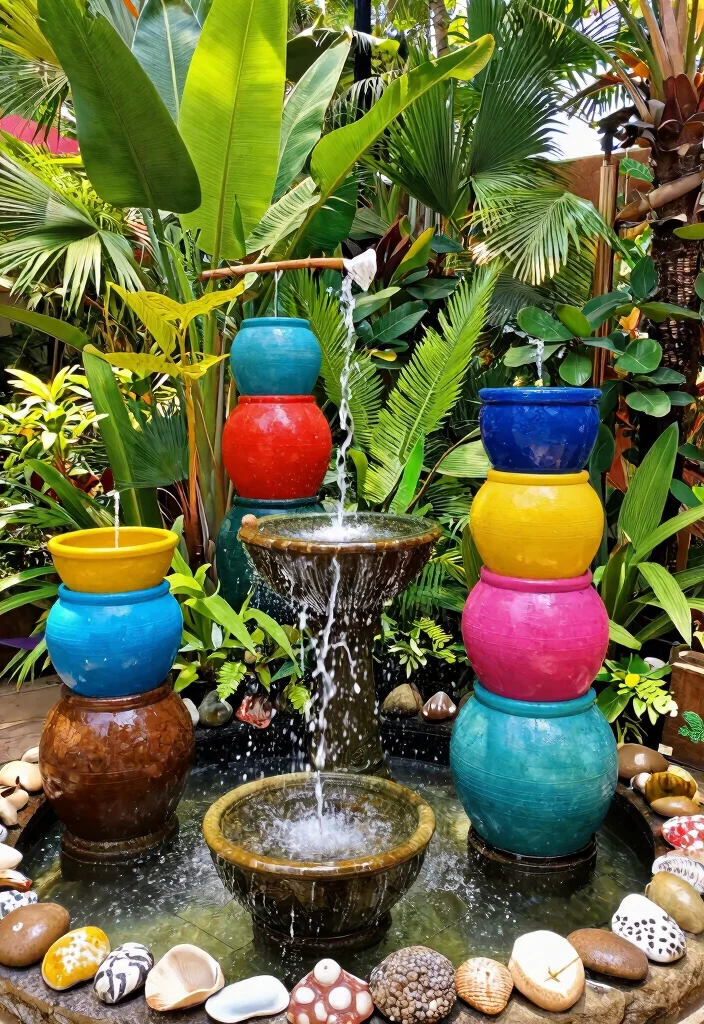 15 DIY Solar Water Feature Ideas That Need No Electricity to Run 14. Tropical Oasis Fountain 0