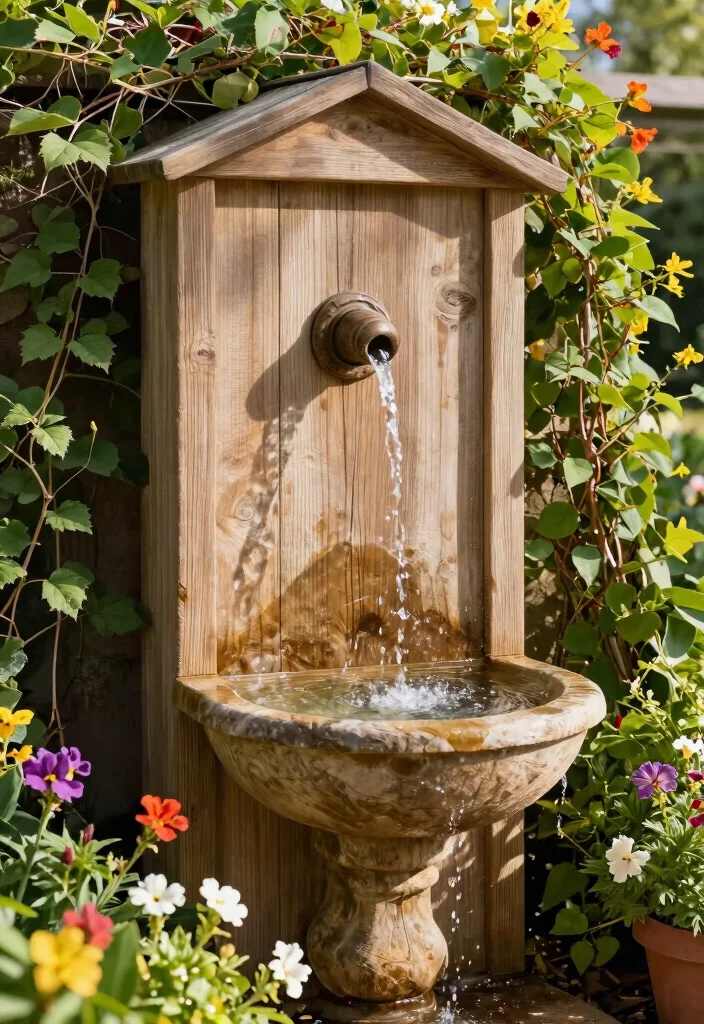 15 DIY Solar Water Feature Ideas That Need No Electricity to Run 15. Simple Wall Fountain 0