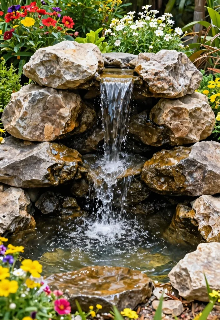 15 DIY Solar Water Feature Ideas That Need No Electricity to Run 5. Mini Pondless Waterfall 0