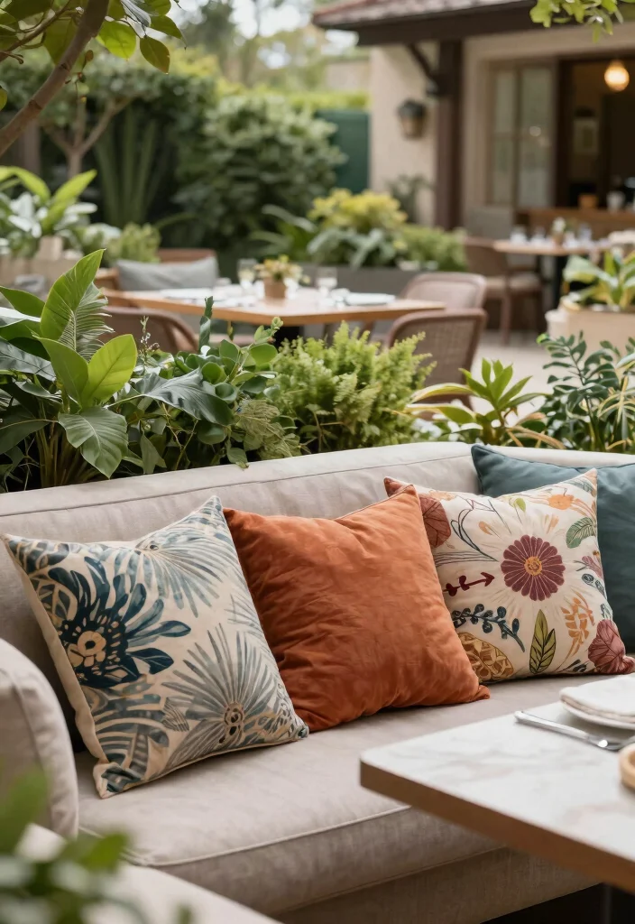 15 Outdoor Table Decor Ideas for a Stylish Al Fresco Setup 12. Inviting Seating with Pillows and Throws 0
