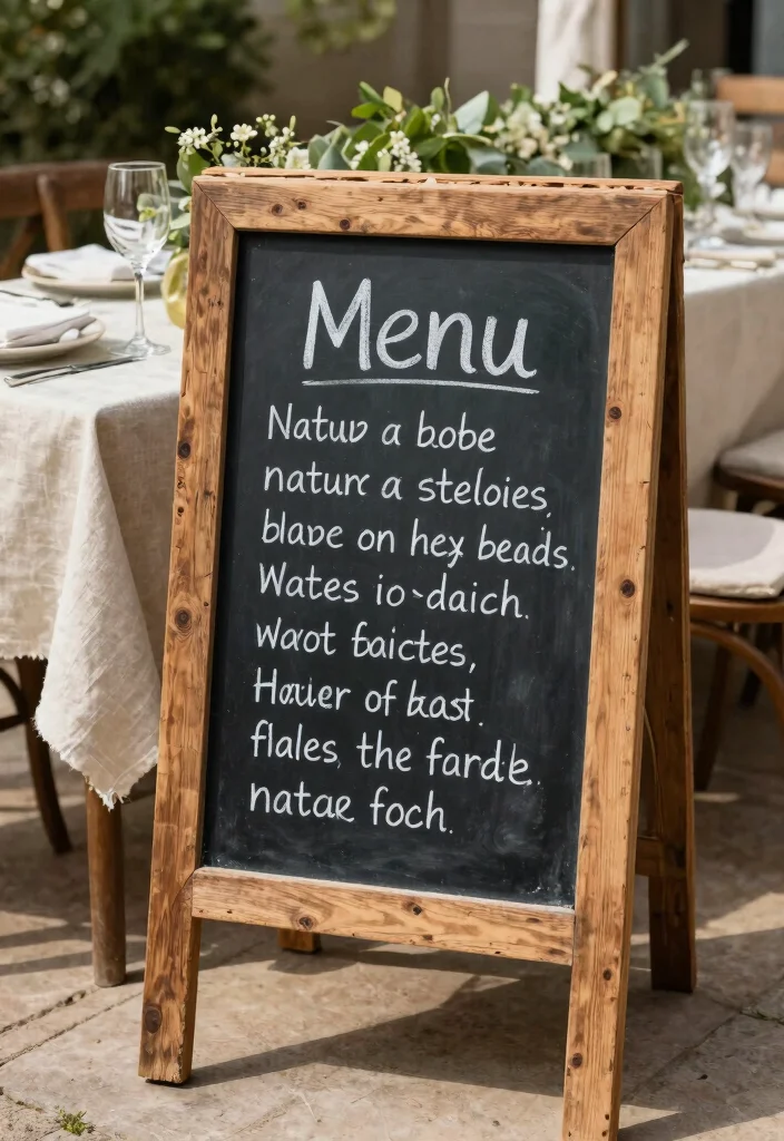 15 Outdoor Table Decor Ideas for a Stylish Al Fresco Setup 14. Creative Table Signage with Nature Themes 0