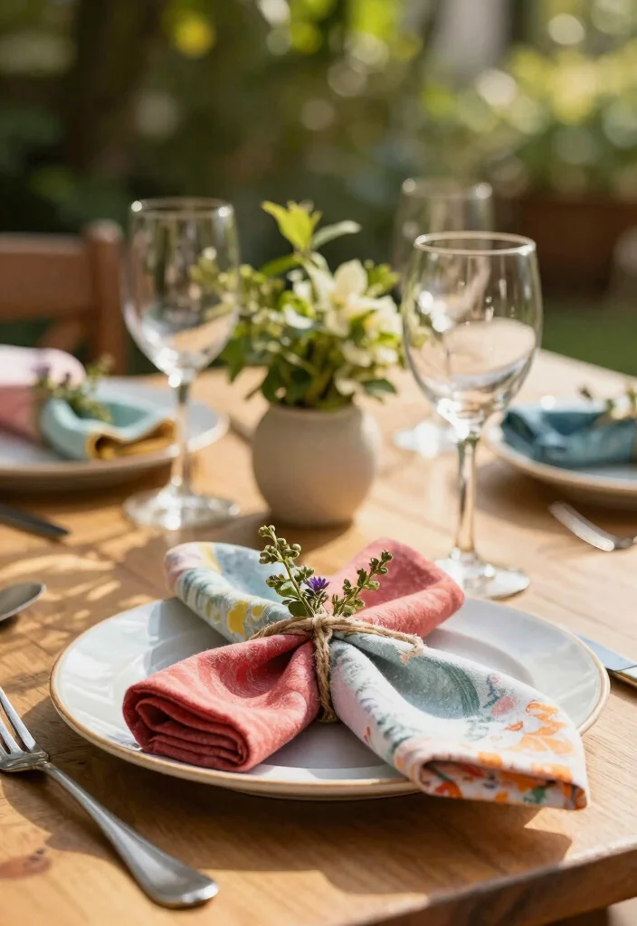 15 Outdoor Table Decor Ideas for a Stylish Al Fresco Setup 7. Eco Friendly Cloth Napkins 0