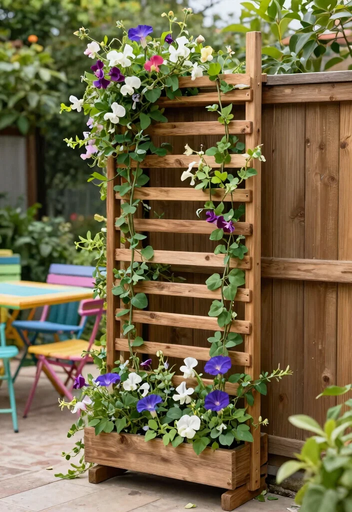 15 Patio Decorating Ideas on a Budget That Actually Look Expensive 10. DIY Trellis for Climbing Plants Vertical Interest 0