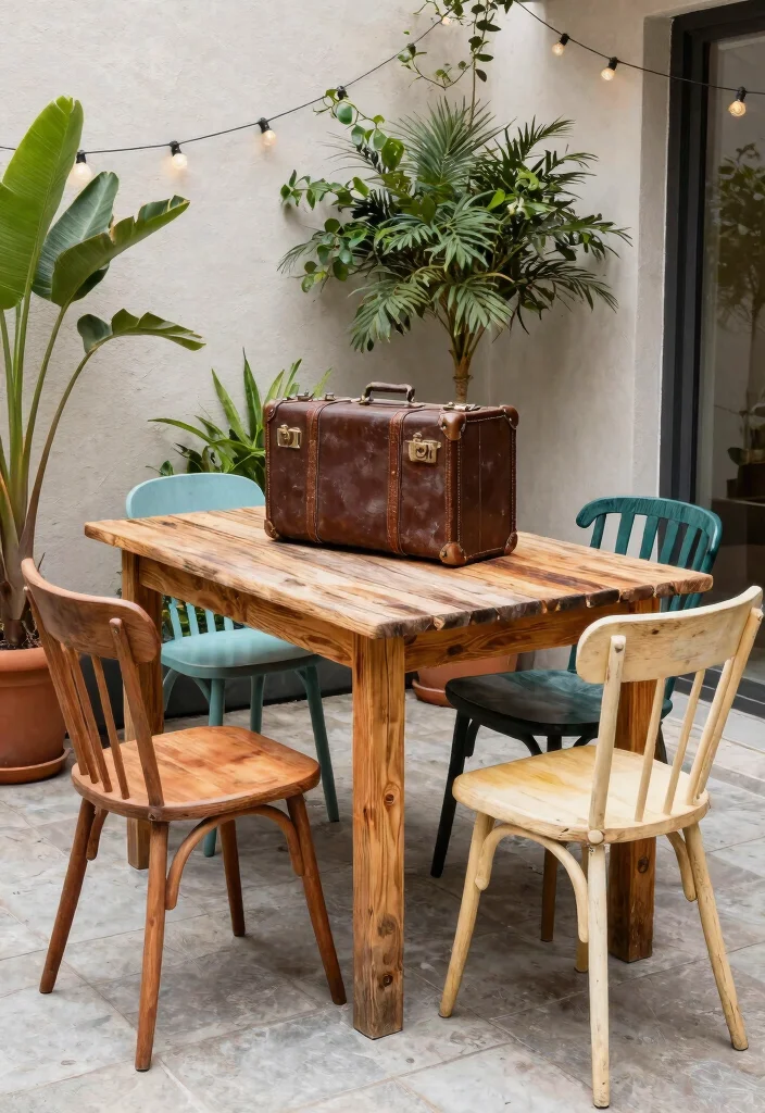 15 Patio Decorating Ideas on a Budget That Actually Look Expensive 3. Upcycled Furniture Unique and Sustainable 0