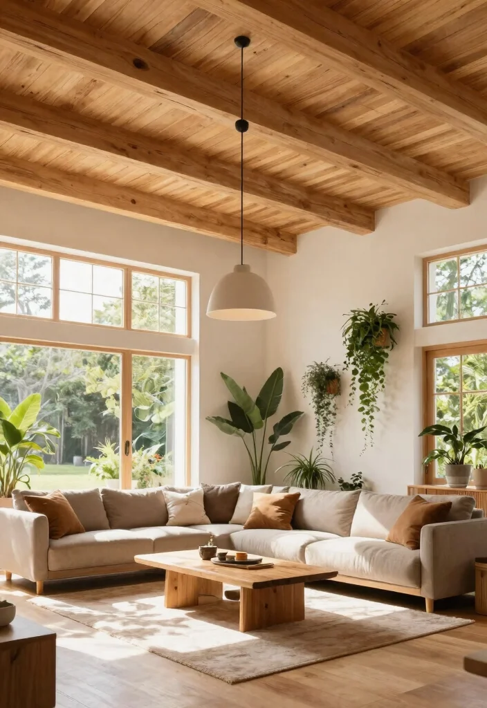15 Simple Ceiling Designs That Make Living Rooms Look Taller 1. Open Beam Ceilings 0