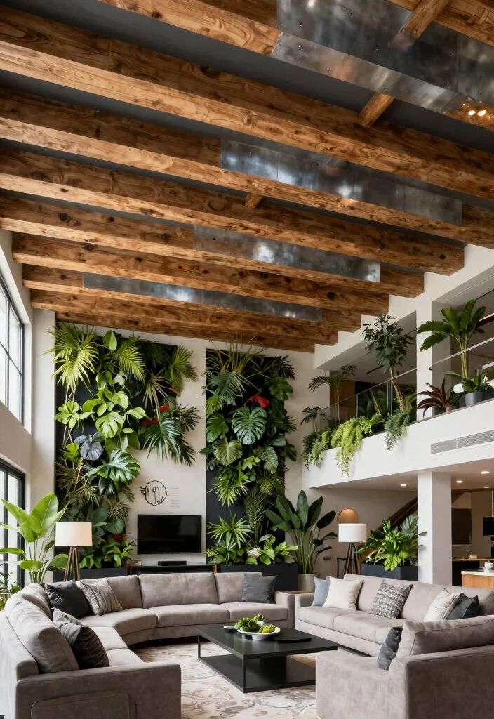 15 Simple Ceiling Designs That Make Living Rooms Look Taller 13. Mixed Material Ceilings 0