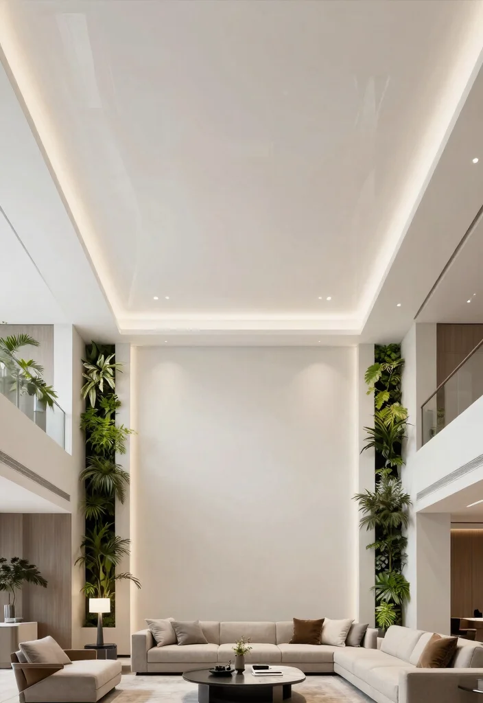 15 Simple Ceiling Designs That Make Living Rooms Look Taller 14. Stretch Ceilings 0