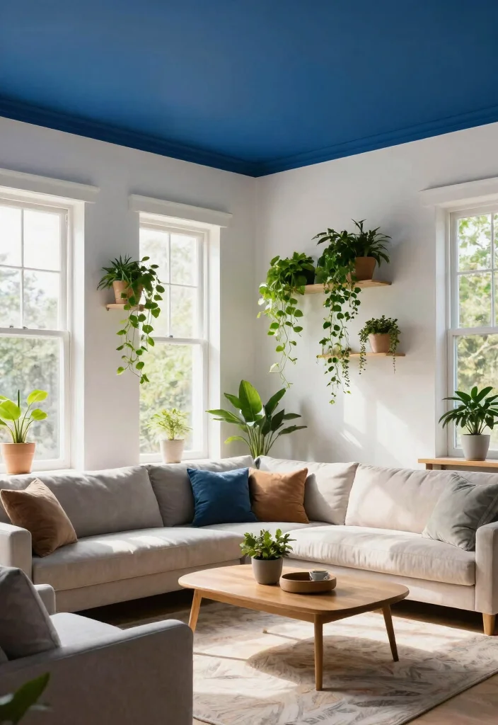 15 Simple Ceiling Designs That Make Living Rooms Look Taller 4. Painted Ceilings 0