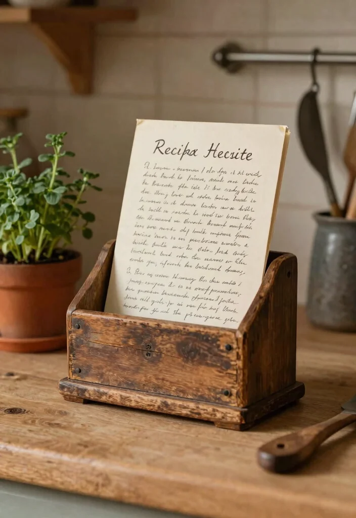 15 Vintage Farmhouse Decor Ideas for a Warm and Lived In Home 12. Vintage Recipe Holders 0