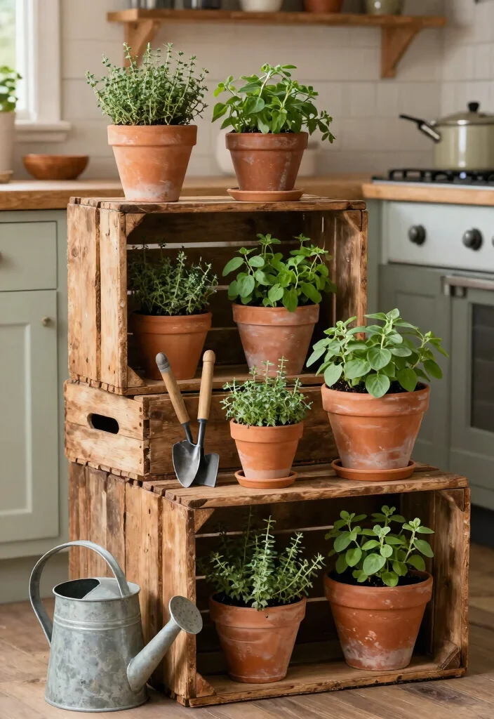 15 Vintage Farmhouse Decor Ideas for a Warm and Lived In Home 4. Vintage Wooden Crates 0