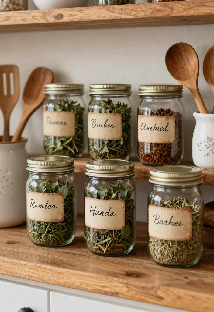 15 Vintage Farmhouse Decor Ideas for a Warm and Lived In Home 9. Herb and Spice Labels 0