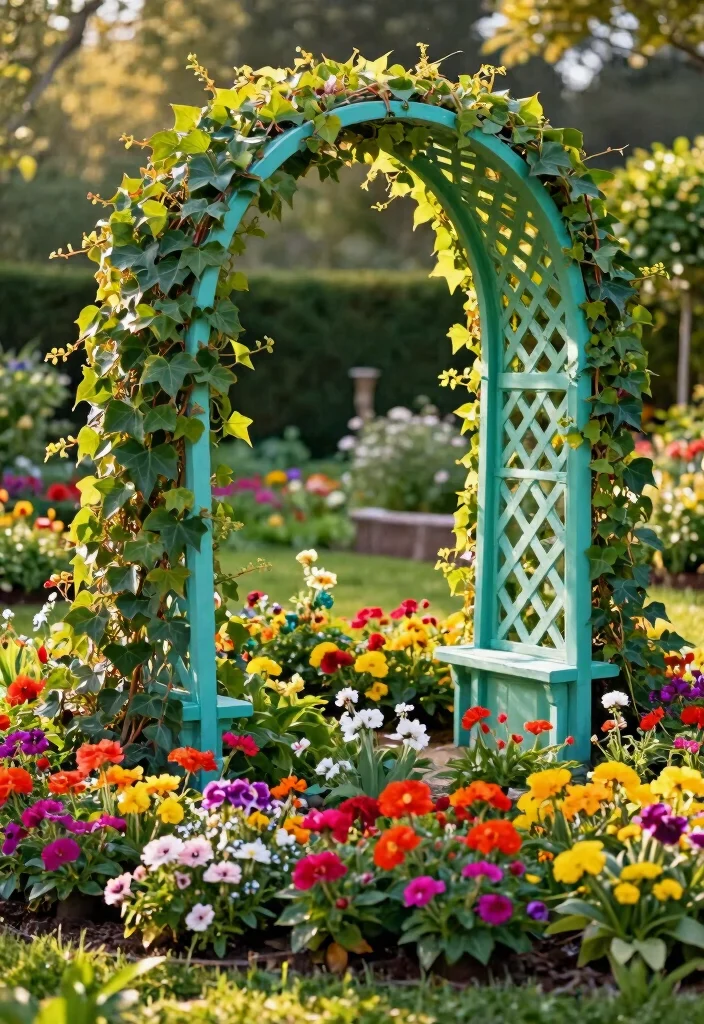 15 Wood Trellis Ideas for Climbing Plants and Garden Privacy 13. Decorative Circular Trellis 0