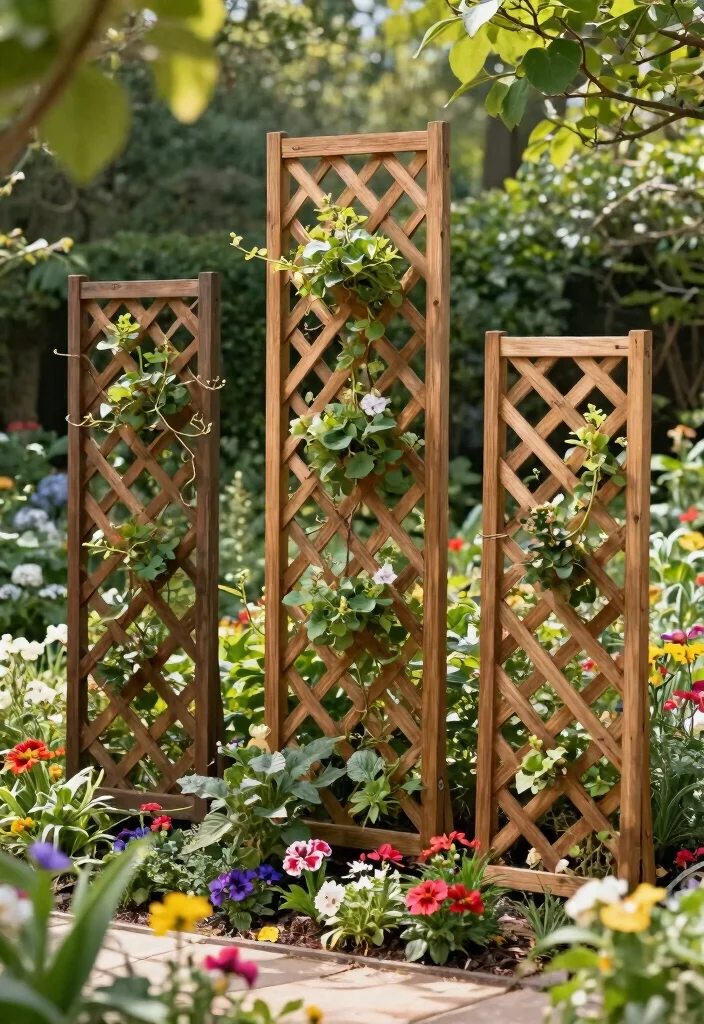 15 Wood Trellis Ideas for Climbing Plants and Garden Privacy 14. Freestanding Trellis Panels 0