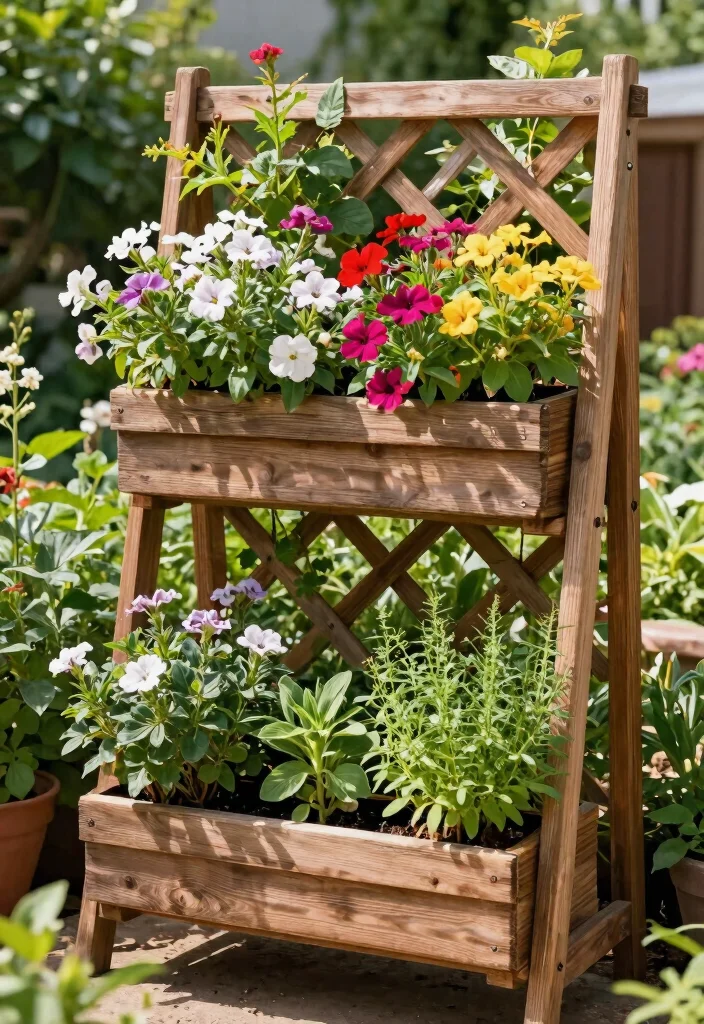 15 Wood Trellis Ideas for Climbing Plants and Garden Privacy 15. Two Tiered Trellis 0