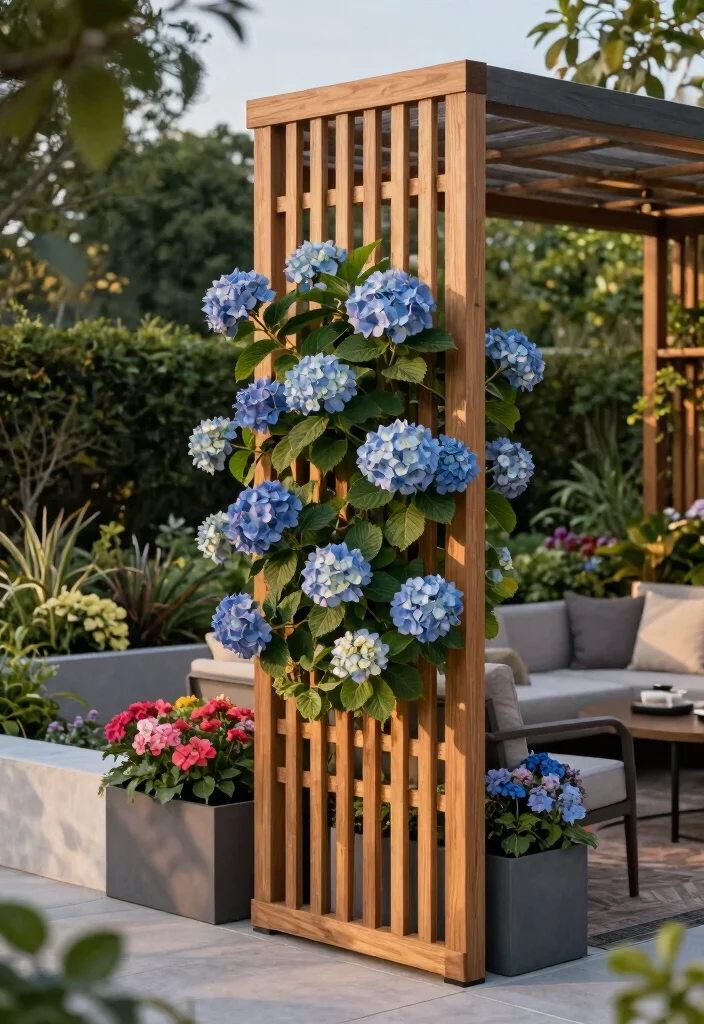 15 Wood Trellis Ideas for Climbing Plants and Garden Privacy 2. Vertical Lattice Trellis 0