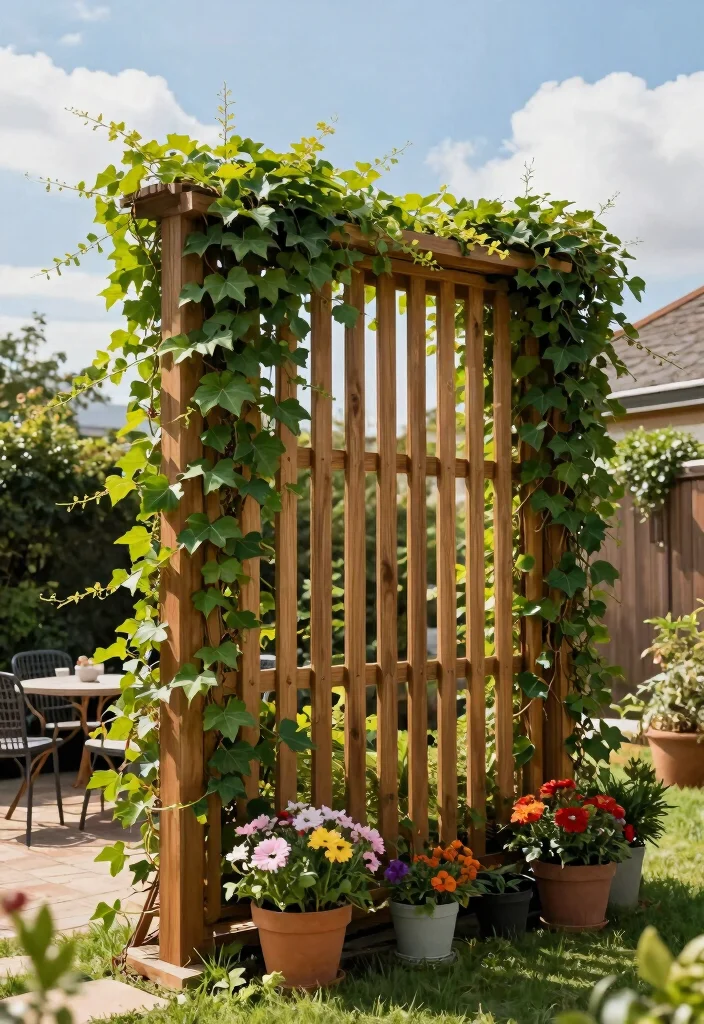 15 Wood Trellis Ideas for Climbing Plants and Garden Privacy 4. Privacy Screen Trellis 0