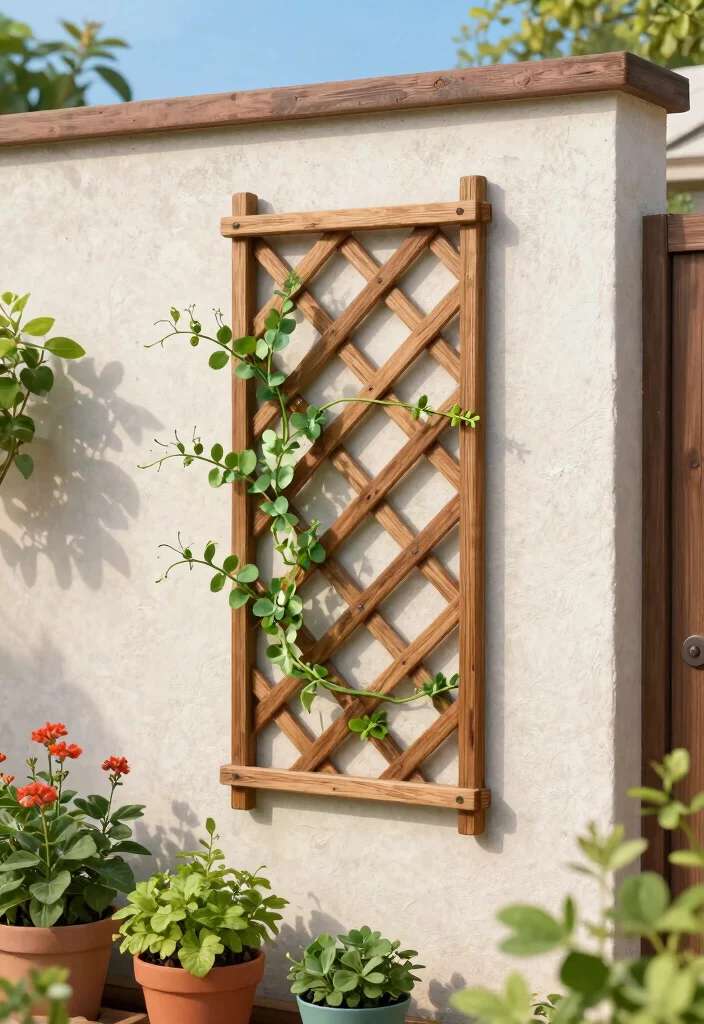 15 Wood Trellis Ideas for Climbing Plants and Garden Privacy 6. Wall Mounted Trellis 0