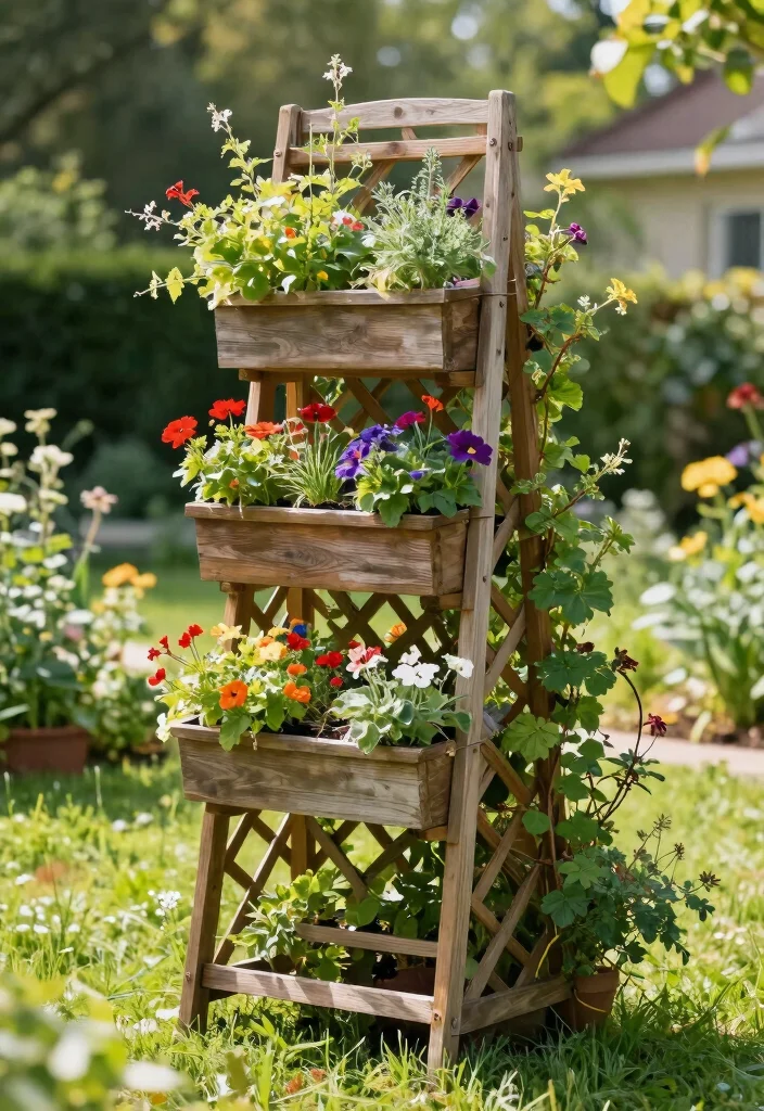 15 Wood Trellis Ideas for Climbing Plants and Garden Privacy 8. Trellis with Built in Planters 0