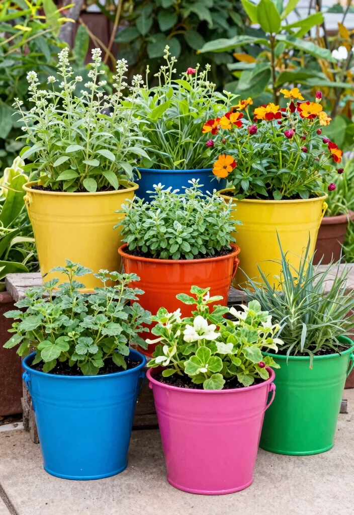 18 Cheap Planter Ideas You Can Build or Buy This Weekend 12. Bucket Planters 0