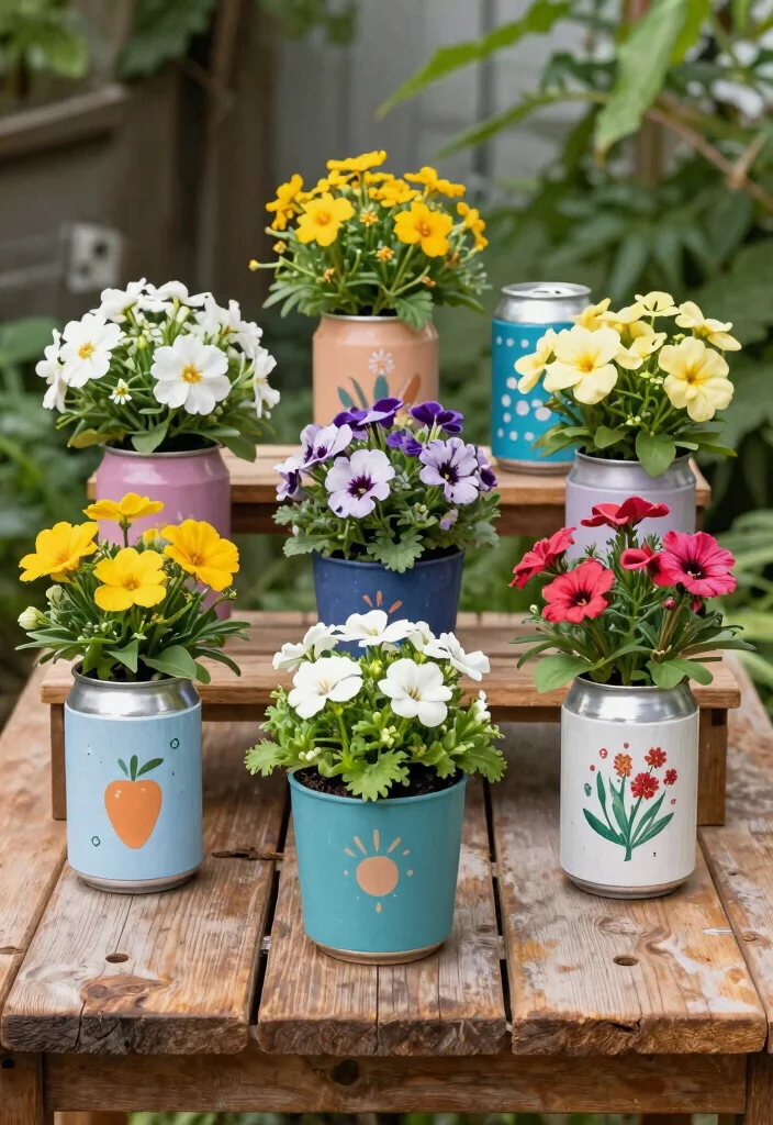 18 Cheap Planter Ideas You Can Build or Buy This Weekend 17. Beverage Can Planters 0