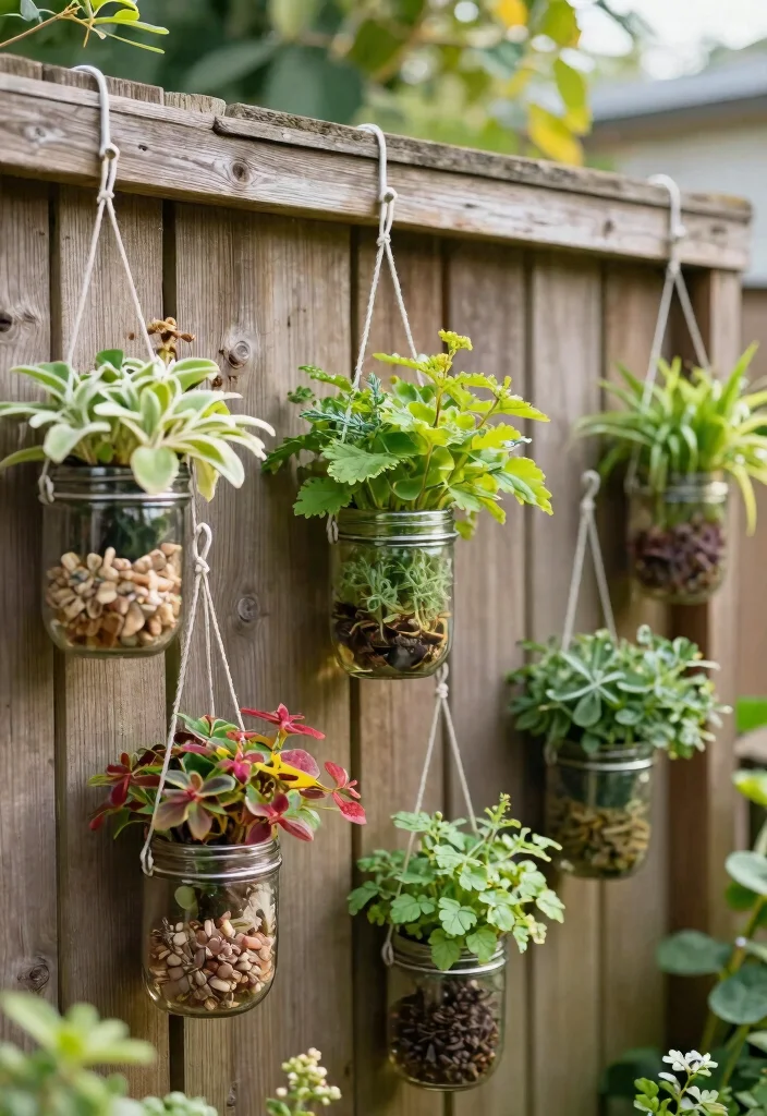 18 Cheap Planter Ideas You Can Build or Buy This Weekend 2. Hanging Mason Jar Planters 0