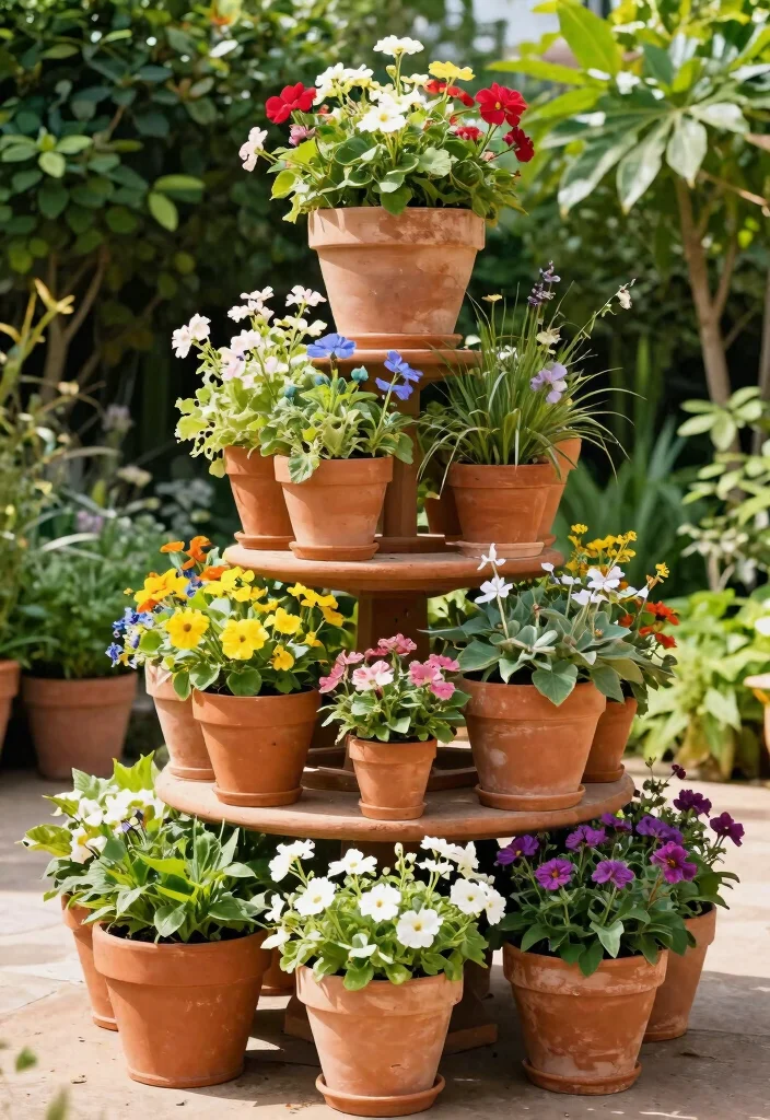 18 Cheap Planter Ideas You Can Build or Buy This Weekend 4. Terracotta Pot Tower 0