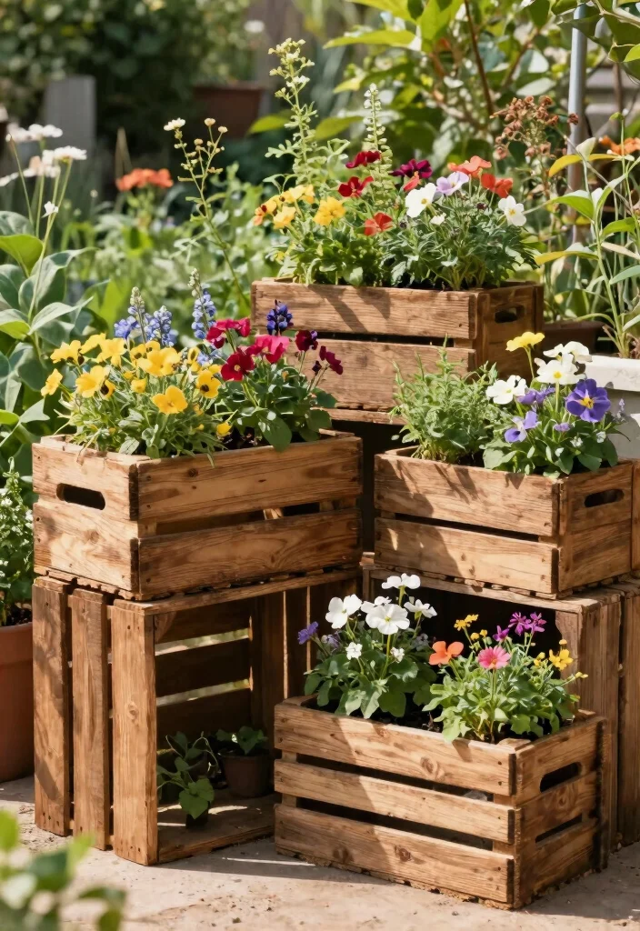 18 Cheap Planter Ideas You Can Build or Buy This Weekend 6. Upcycled Wooden Crates 0