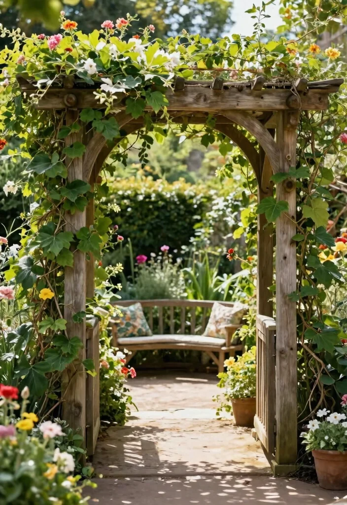 18 Small Backyard Ideas That Make a Tiny Space Feel Bigger 13. Garden Arbors 0