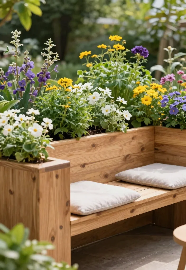 18 Small Backyard Ideas That Make a Tiny Space Feel Bigger 16. Raised Planter Benches 0