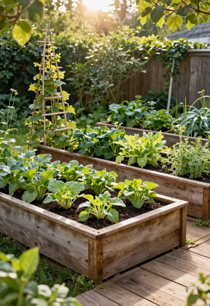 18 Small Backyard Ideas That Make a Tiny Space Feel Bigger 6. Compact Raised Beds 0