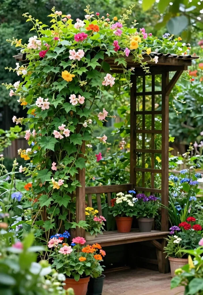 18 Small Backyard Ideas That Make a Tiny Space Feel Bigger 7. Vertical Trellises 0