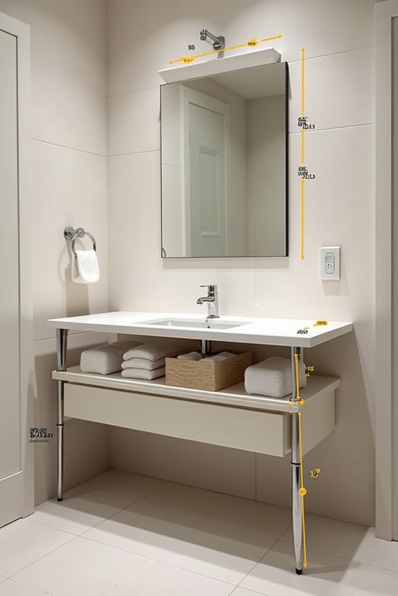 ada vanity height and clearance requirements