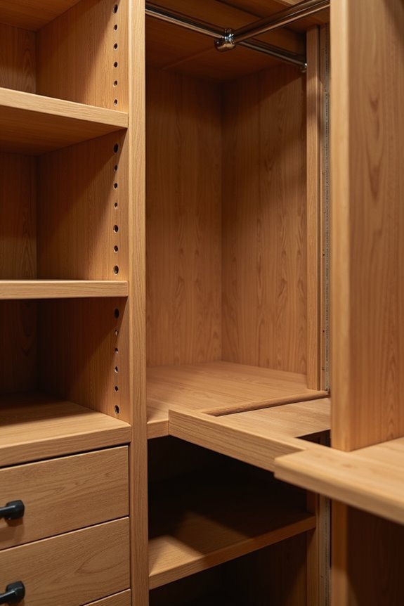adaptive shelves and double hang maximize storage