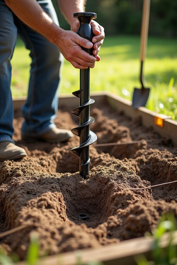 clear area loosen soil first